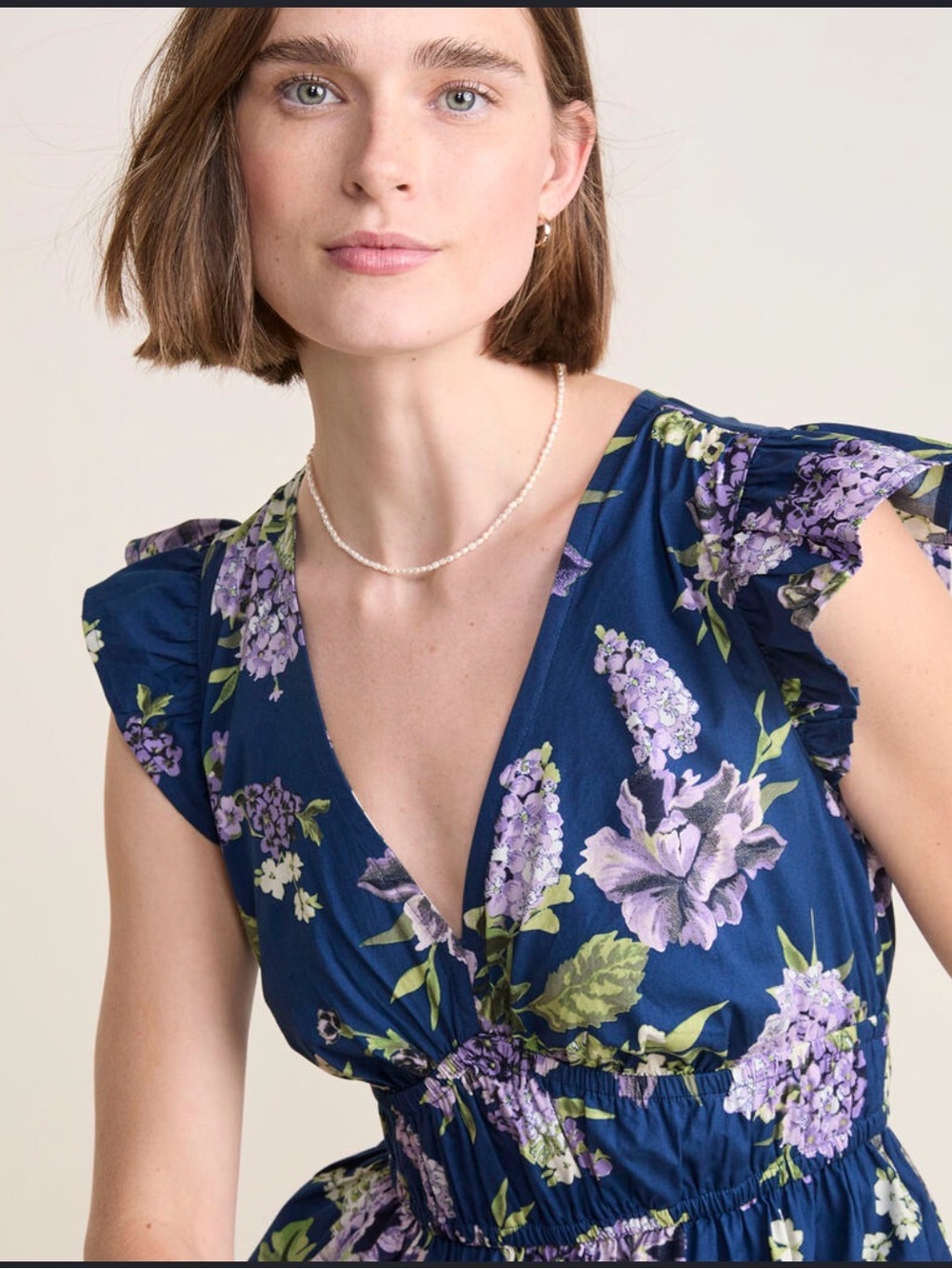 Vineyard Vines Marina Poplin Flutter Sleeve Dress